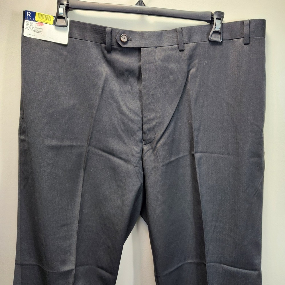 Ralph Lauren Mens Black‎ Herringbone Dress Pants P42W x 32L EALYPUUXD113 - Picture 3 of 9